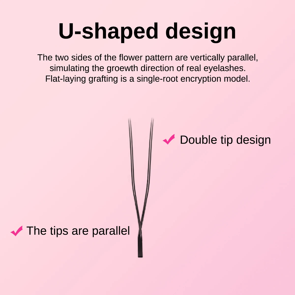 ARTSTAR U-Shaped YY Eyelash Extensions Matte Black Natural Double Tips 2D YY Lashes Soft Lightweight Individual Lash Extensions