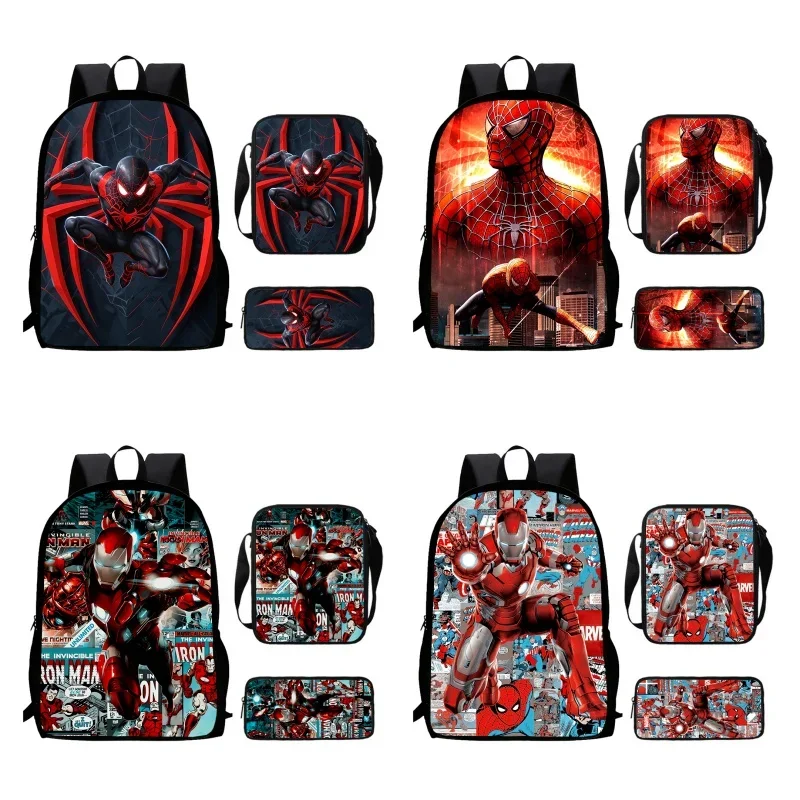 Cartoon MARVEL SERIES School Backpack With Shoulder Bags Pencil Bags For Kindergarten,Light Weight School Bags For Boys Girls