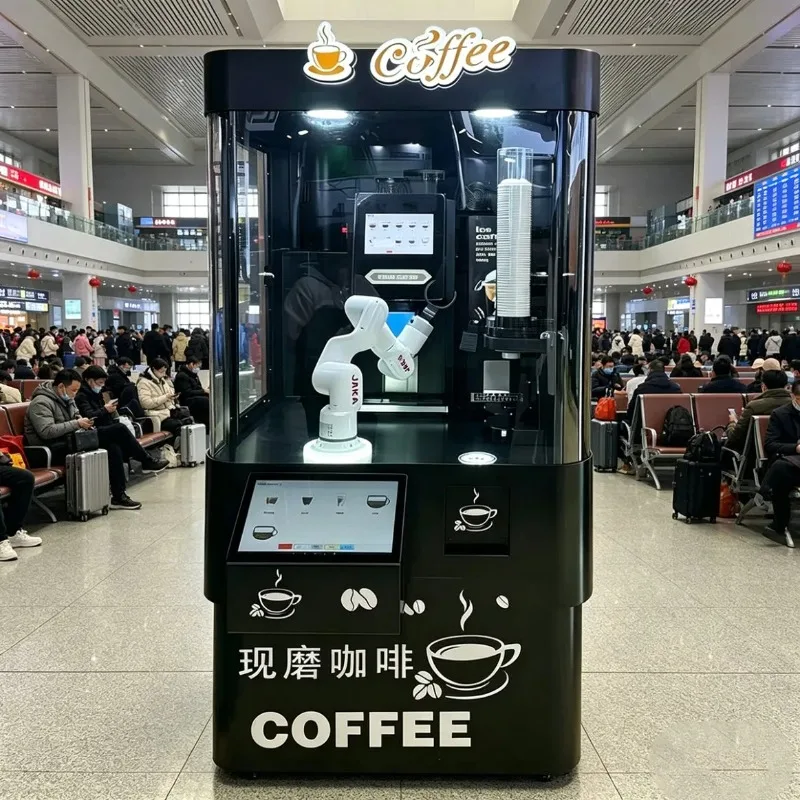 FL Customized Wholesale 20+ Coffee Flavors Vending 6-Axis Robotic Arm Latte Art Ice Maker Machine