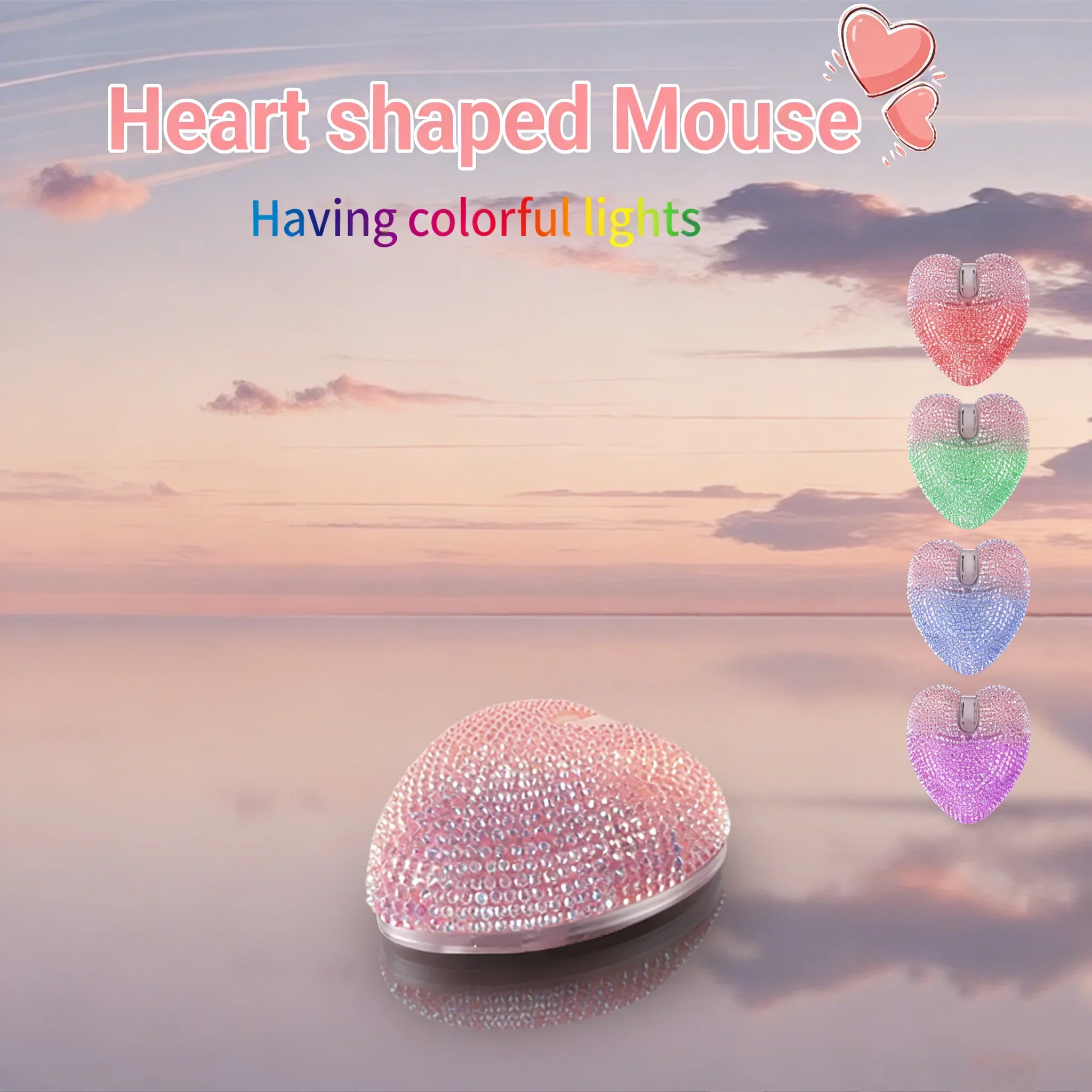 Heart Shape Wireless Dual Mode Mouse 2.4G Bluetooth Rechargeable Silent Button Creative Girls Students Mice For PC Tablet Laptop