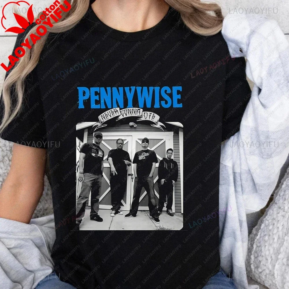 Pennywise Punk Rock Band's Classic Logo Printed T-shirt, Suitable for Both Men and Women, Made of Fashionable Cotton Fabric