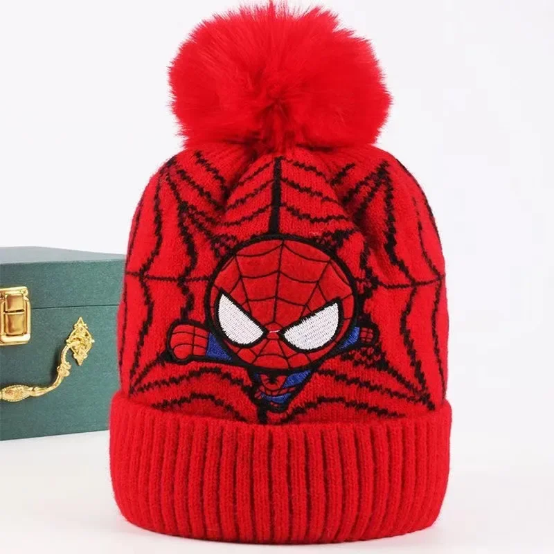 Marvel Spiderman Bucket Hat Badges Kawaii Anime Knitted Hat Panama Children Hat Fisherman Baby Cap Casual Bob Bucket Caps Gift