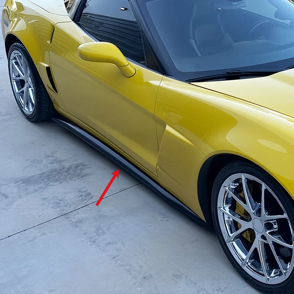 For Chevrolet Corvette C6 Z06 2005-2013 ZR1 Style Side Skirts Wide Body Model/Base Model Rocker Panel Mud Flaps Body Kit