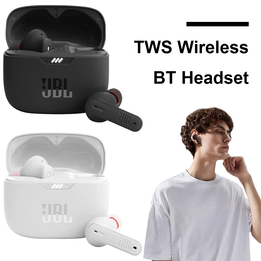 Wireless In-Ear Earbuds For JBL T230NC Bluetooth 5.2 Headset Stereo Bass Sports Earphone with Microphone Headphone Earbuds