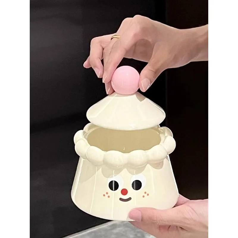 

Creative Ashtray Ceramic with Lid Anti Ashtray Cute Home Tea Table Decoration