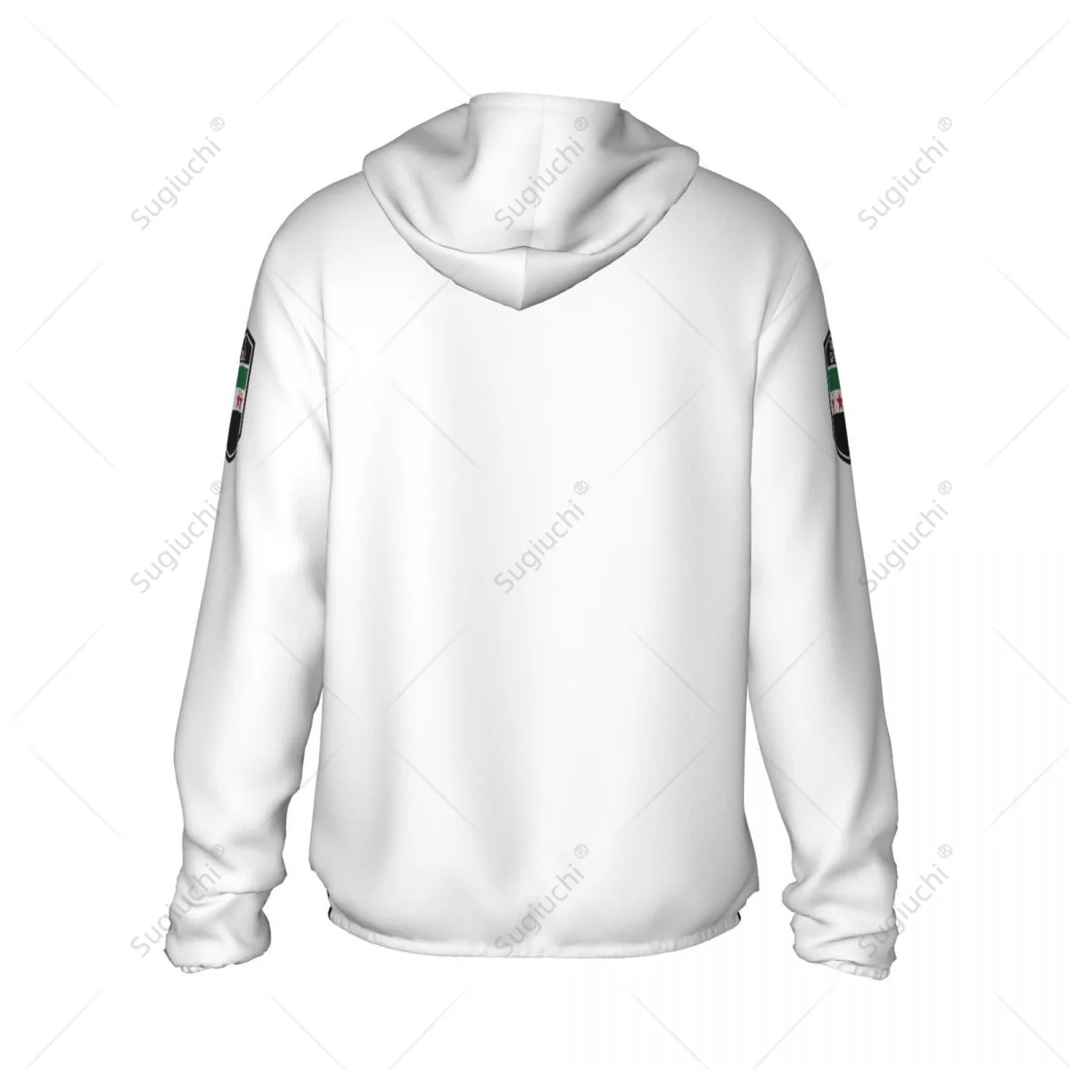 Sudadera con capucha de protección solar, ropa de pesca, ciclismo, correr, secado rápido, manga larga con cremallera, poliéster, Bandera de Syria, 1932-1963