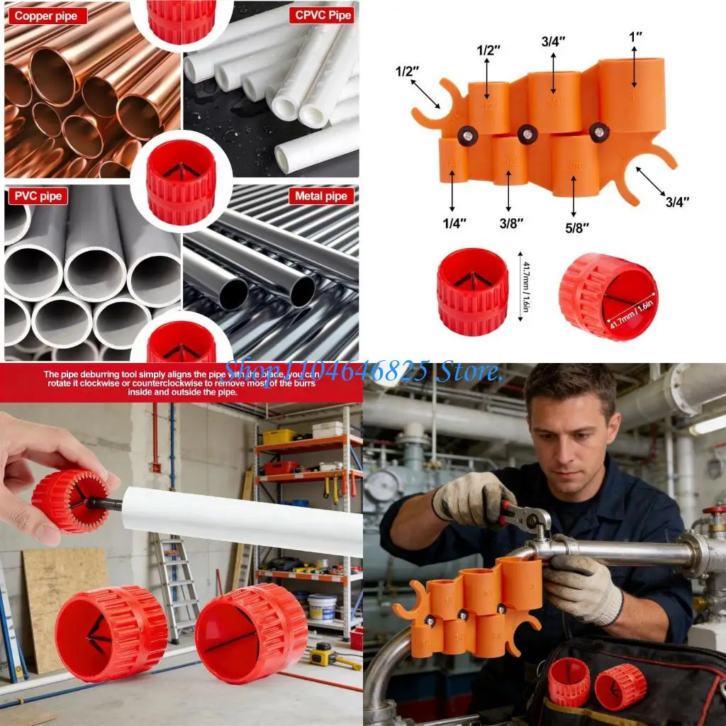 

Set of 3 Pipe Deburring Equipment Depth Measurement Measure for Home Piping Applications Various Conduits