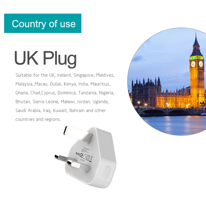 UK Travel Wall Adapter Converter Socket UK Malaysia Maldives England Power Plug usb uk Charger For Android Mobile Phone