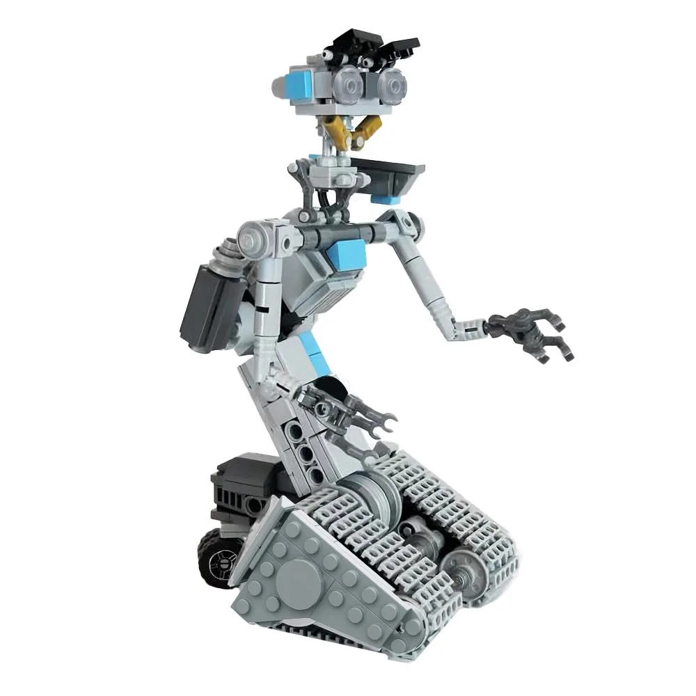 

Строительные блоки Johnny 5 MOC, научно-фантастический робот с подвижными очками, шарнирная модель «сделай сам», вдохновленная фильмом 80-х годов для коллекционеров