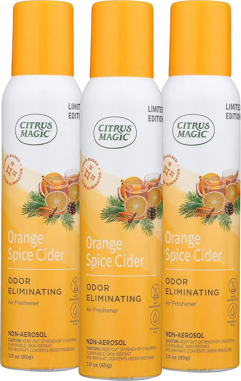 

Natural Odor Eliminating Air Freshener Spray, Orange Spice Cider Scent, 3-Ounce Pack of 3