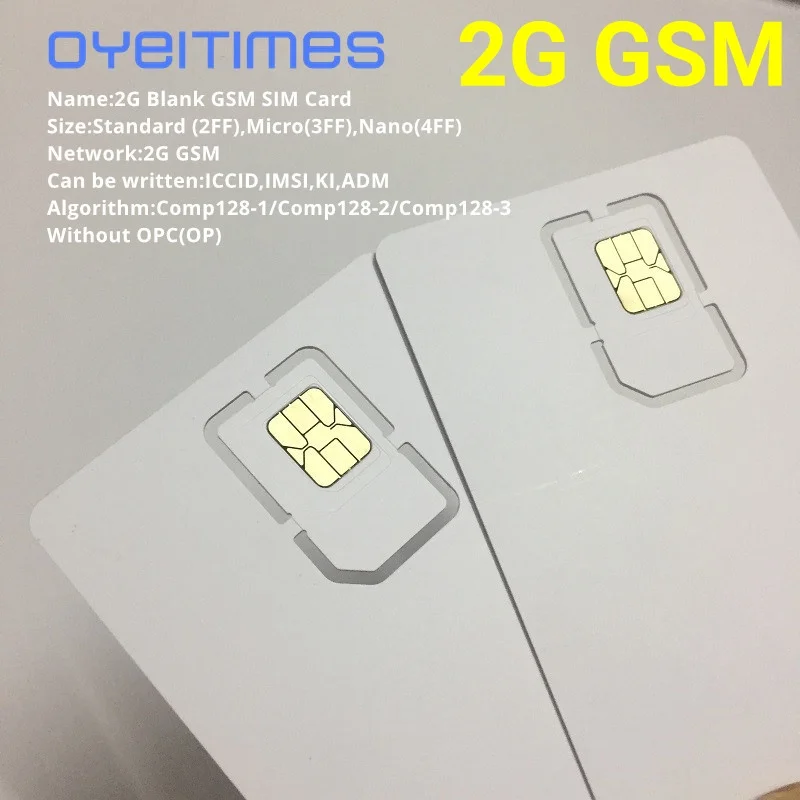 OYEITIMES 2G GSM SIM Card Blank SIM Card 2G Programmable GSM SIM Card ICCID IMSI PIN PUK ADM KI COMP128 Algorith Without OP/OPC