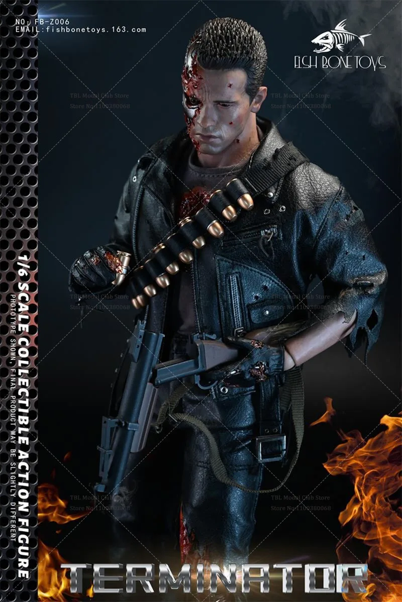 FISH BONETOYS FB-Z006 1/6 تحصيل الخيال العلمي مغامرة الرجال الجندي T800 أرنولد 12 "مجموعة كاملة دمية شخصيات الحركة #4