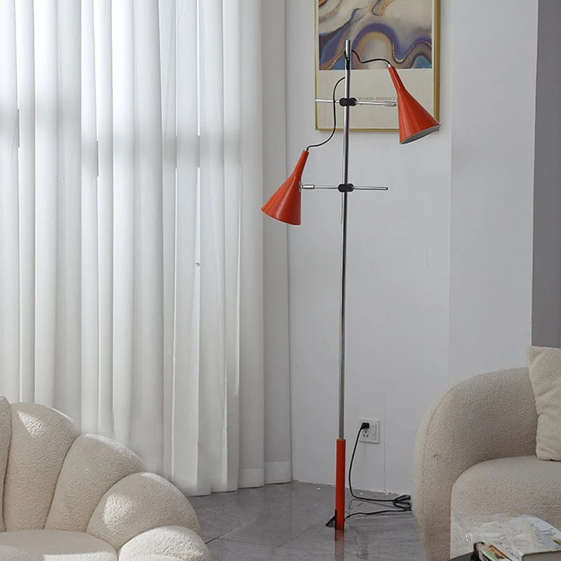 New Iron Double Headed Cream Floor Lamp Beside The Sofa in The Living Room Bedroom Bedhead Study Room Advanced Decoration Light
