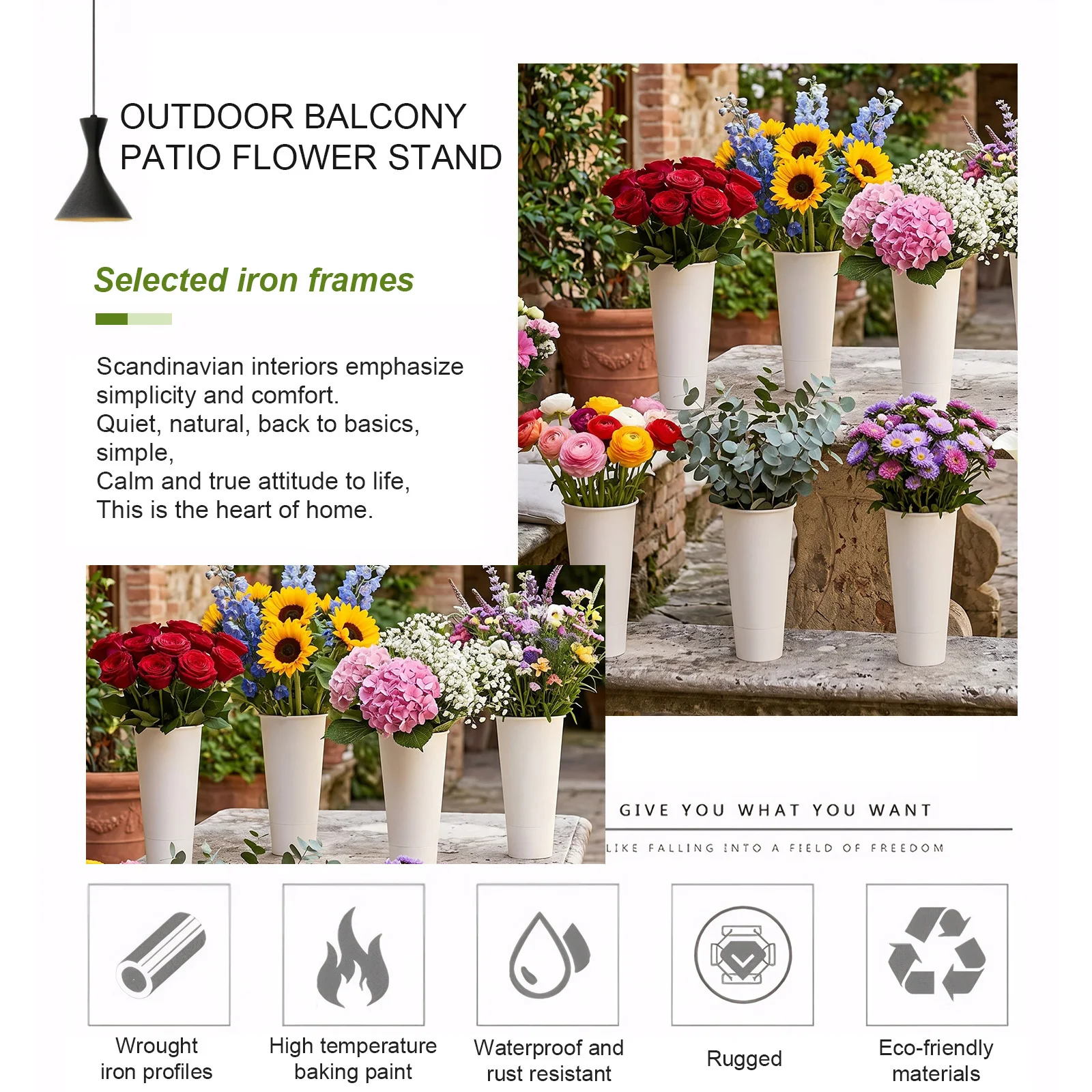 12 PCS Plant Stand Tapered Buckets (Flower Stand Not Included) Plastic Tapered Buckets Plant Planter for Balcony Garden