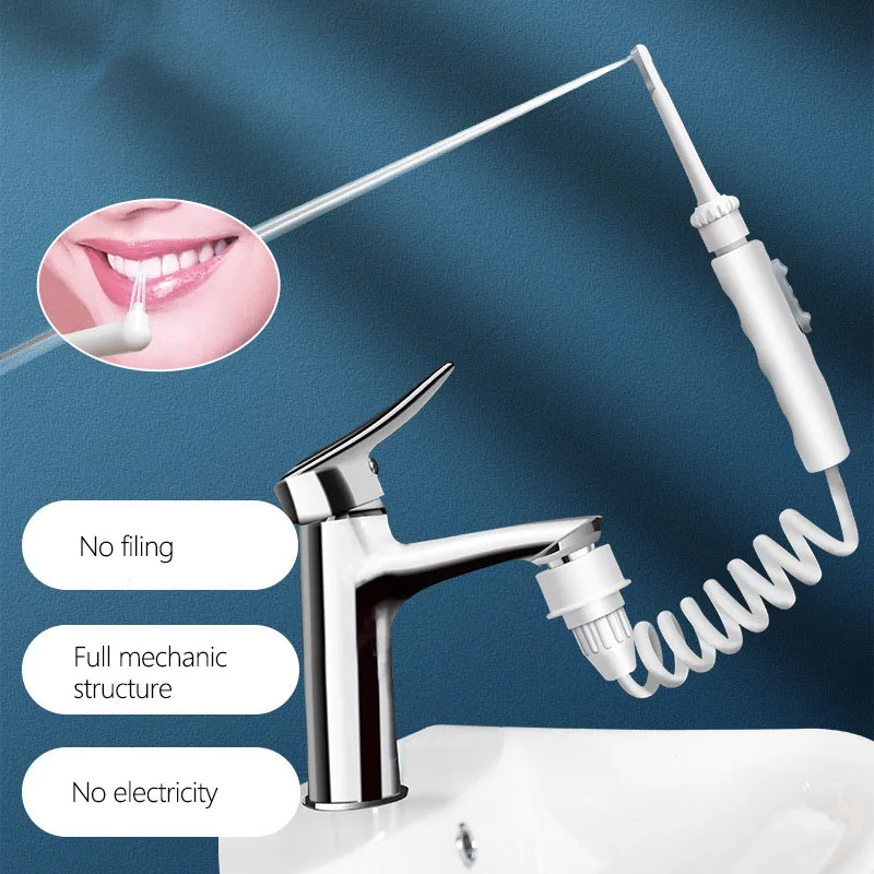 Faucet Oral Irrigator Portable Teeth Cleaner Dental Water Flosser Pressure Adjustable Water Pick Jet Flossing No Charge Need