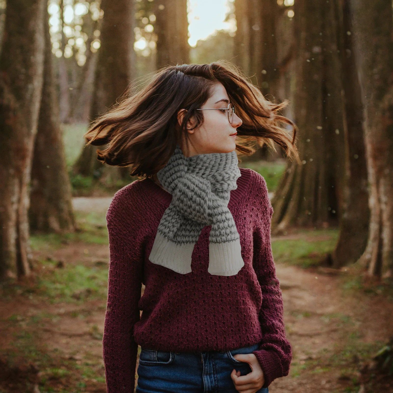 

Wrap Shawl Scarf For Winter Soft Texture Long Mohair Shawl No Shedding Easy Wash Wrap For All Outfits White