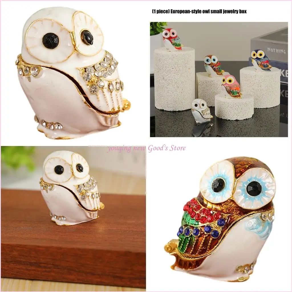 

57QA Metal Jewelry Organizers Portable Design with Owl Space Saving Jewelry Travel Case Suitable for Easy Access
