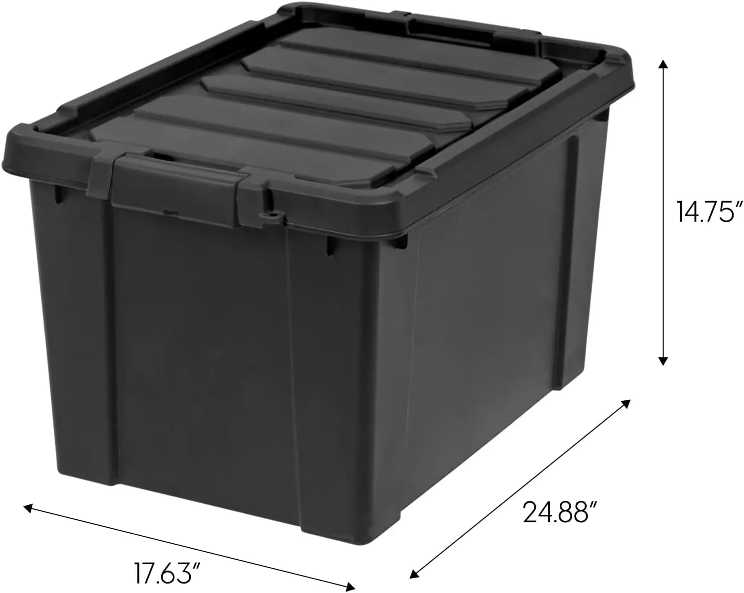 Lockable Storage Totes with Lids,6Pack-Black, Large Garage Organizing Bins Moving Tubs, Rugged Sturdy Equipment Utility Tool Box