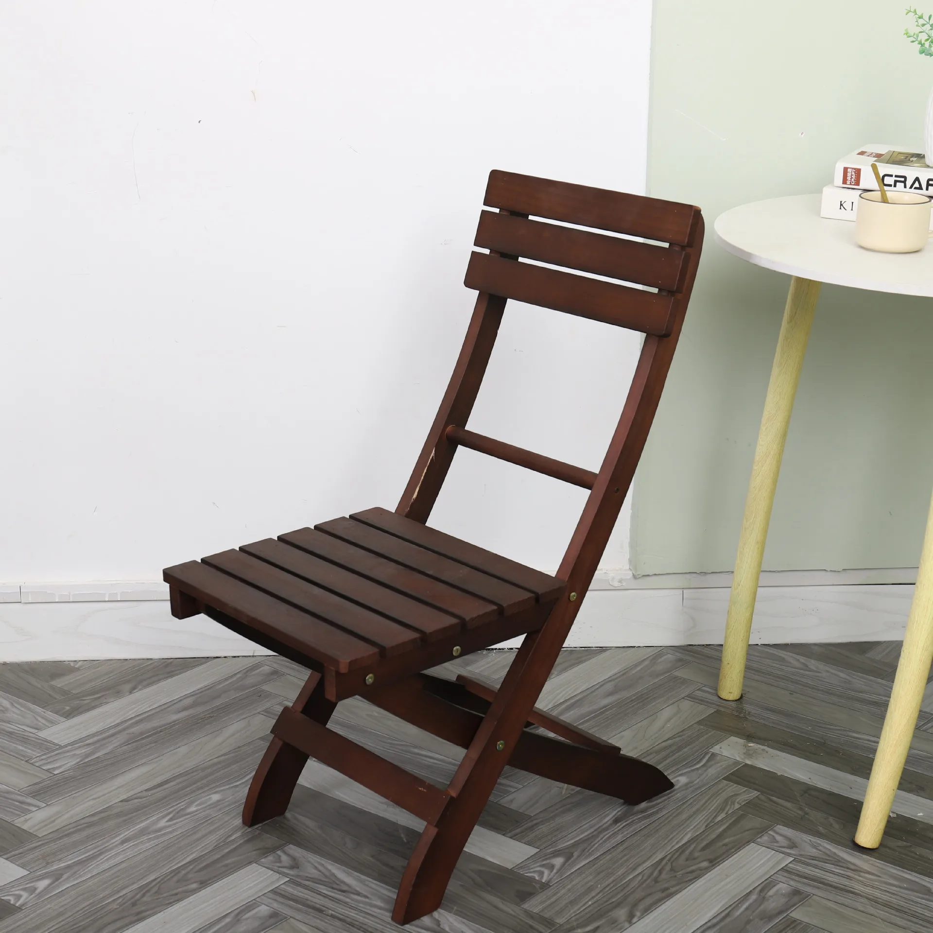 

Solid wood folding chair Portable pastoral simple casual outdoor