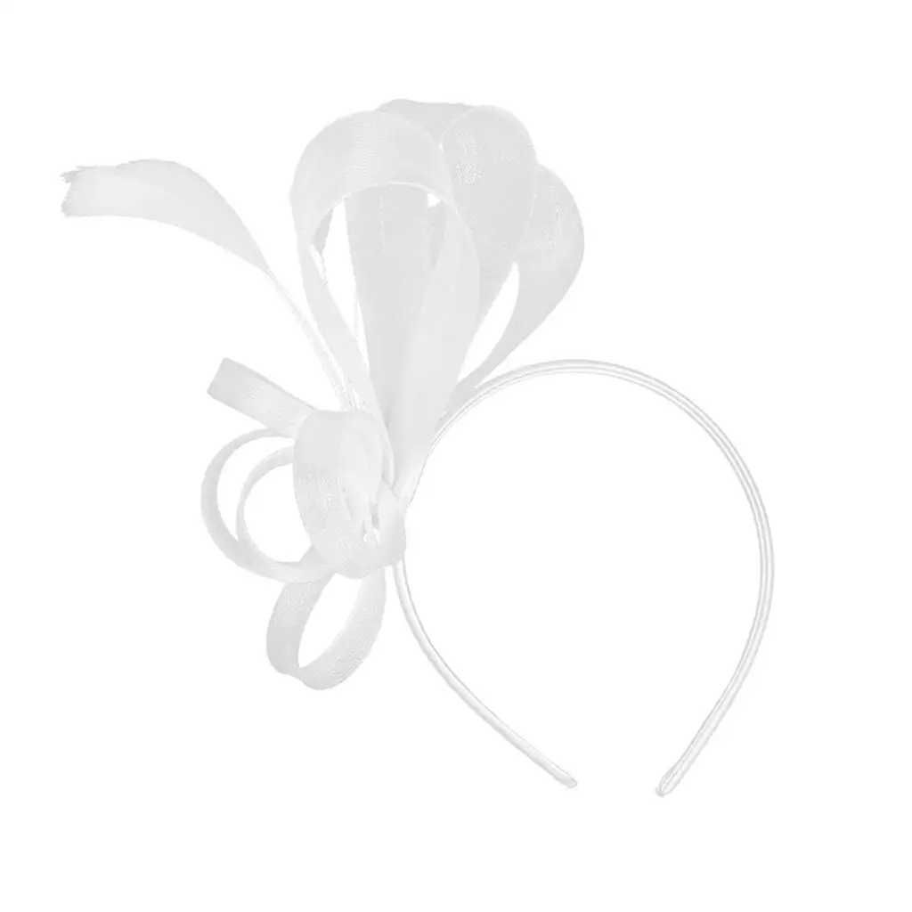 Hair Ornaments Woman Feather Hatinator Bridal Fascinator Side Hat Nylon Headwear for Wedding Derby and Evening Party