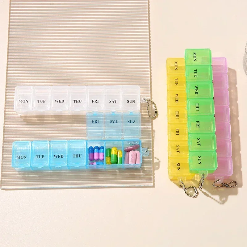 New Weekly Pill Medicine Box 7 Grids Tablet Holder Storage Organizer Container Case Medicine Storage for Vitamin Fish Oils