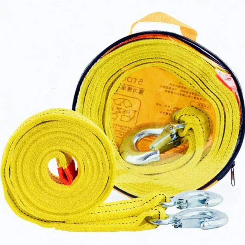 5 Ton 4 Meter Tow Rope For Truck Snatch Strap Off-road Towing Ropes Trailer Winch Cable Belt Car Traction 1pc