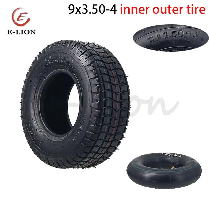 9 Inch 9x3.50-4 Pneumatic Tires Rubber Tires for Mini Motorcycles, Senior Electric Scooter Wheel Accessories