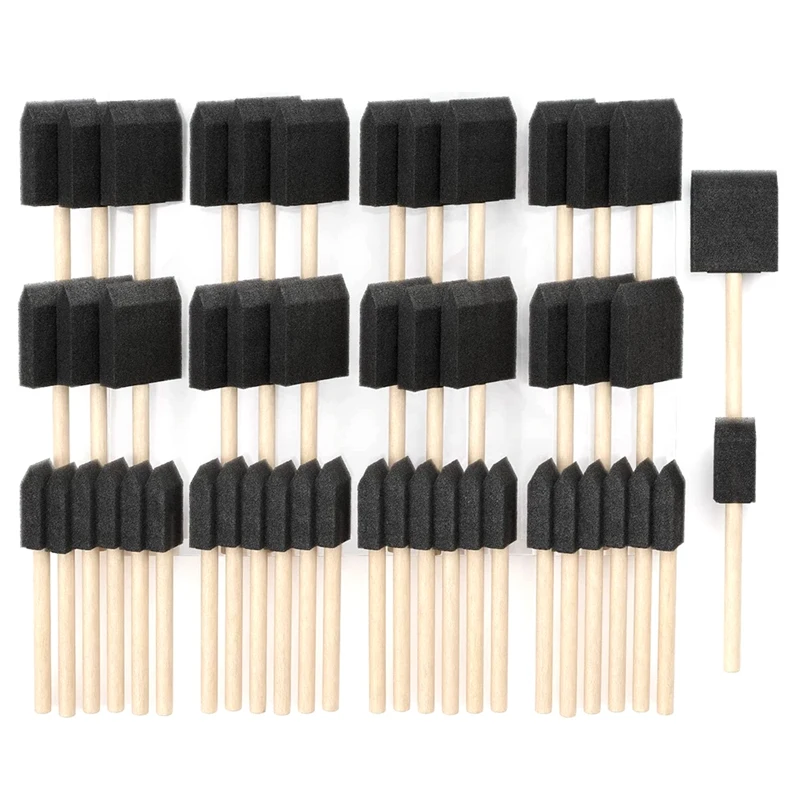 

Foam Paint Brushes, Includes 50 Sponge Brushes, 25 X 1 Inch Brushes And 25 X 2 Inch Brushes, Art Supplies For Painting