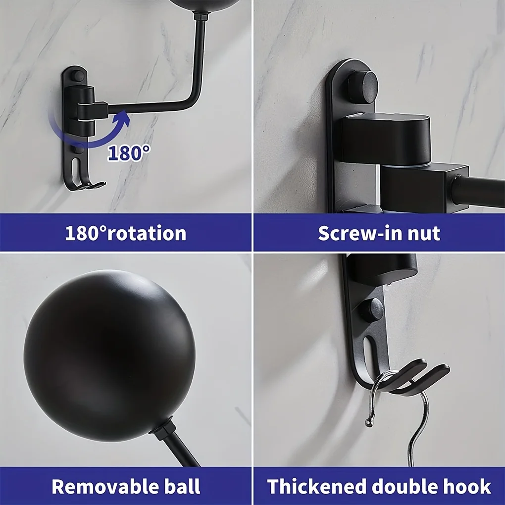 Motorcycle Helmet Rack Wall Mount Helmet Holder 180° Rotation Helmet Hanger With Hooks For Coats Caps Bike Baseball Rugby Helme