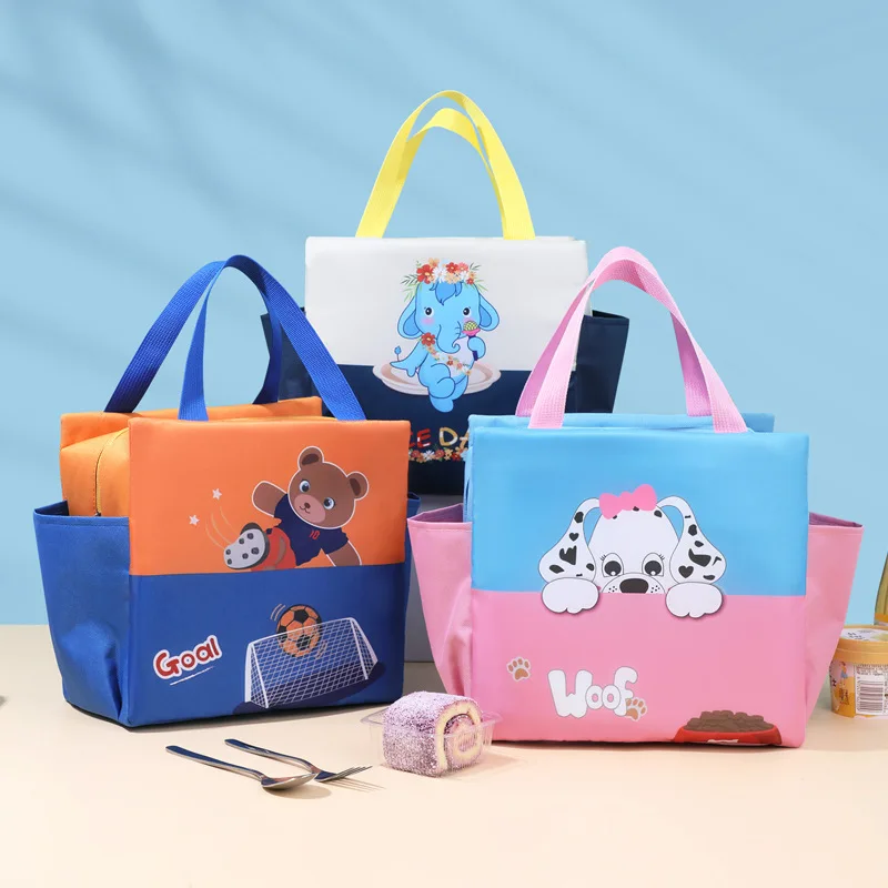 

Large Capacity Outdoor Travel Office Worker Fresh-Keeping Case Trendy Cute Cartoon Pattern Color Block Children's Lunch Bag