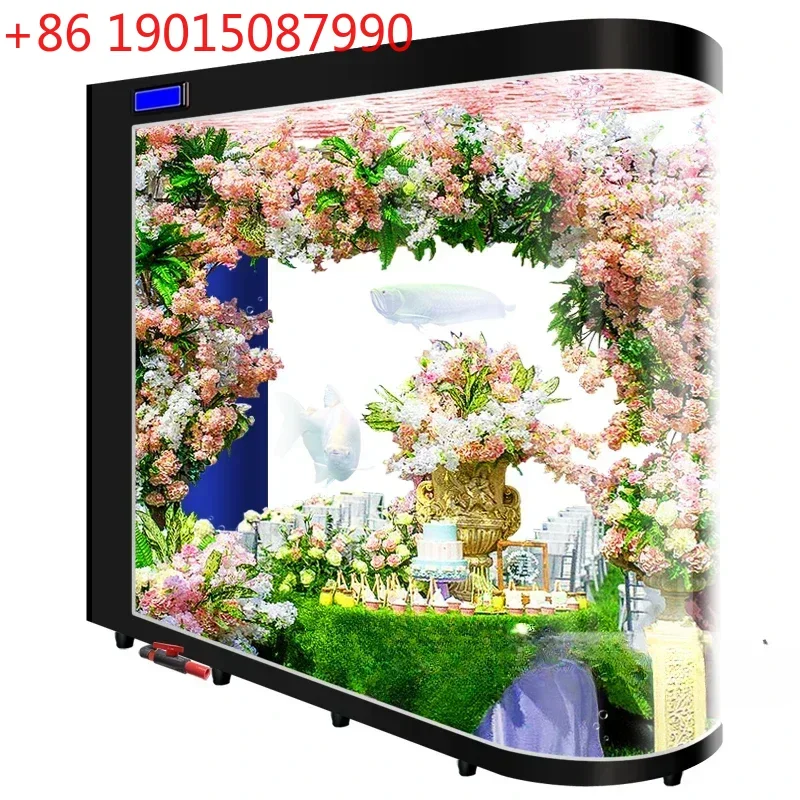 

Glass Fish Tank Living Room Home Non-Base Fish Farming Integrated Self-Circulation Floor Aquarium