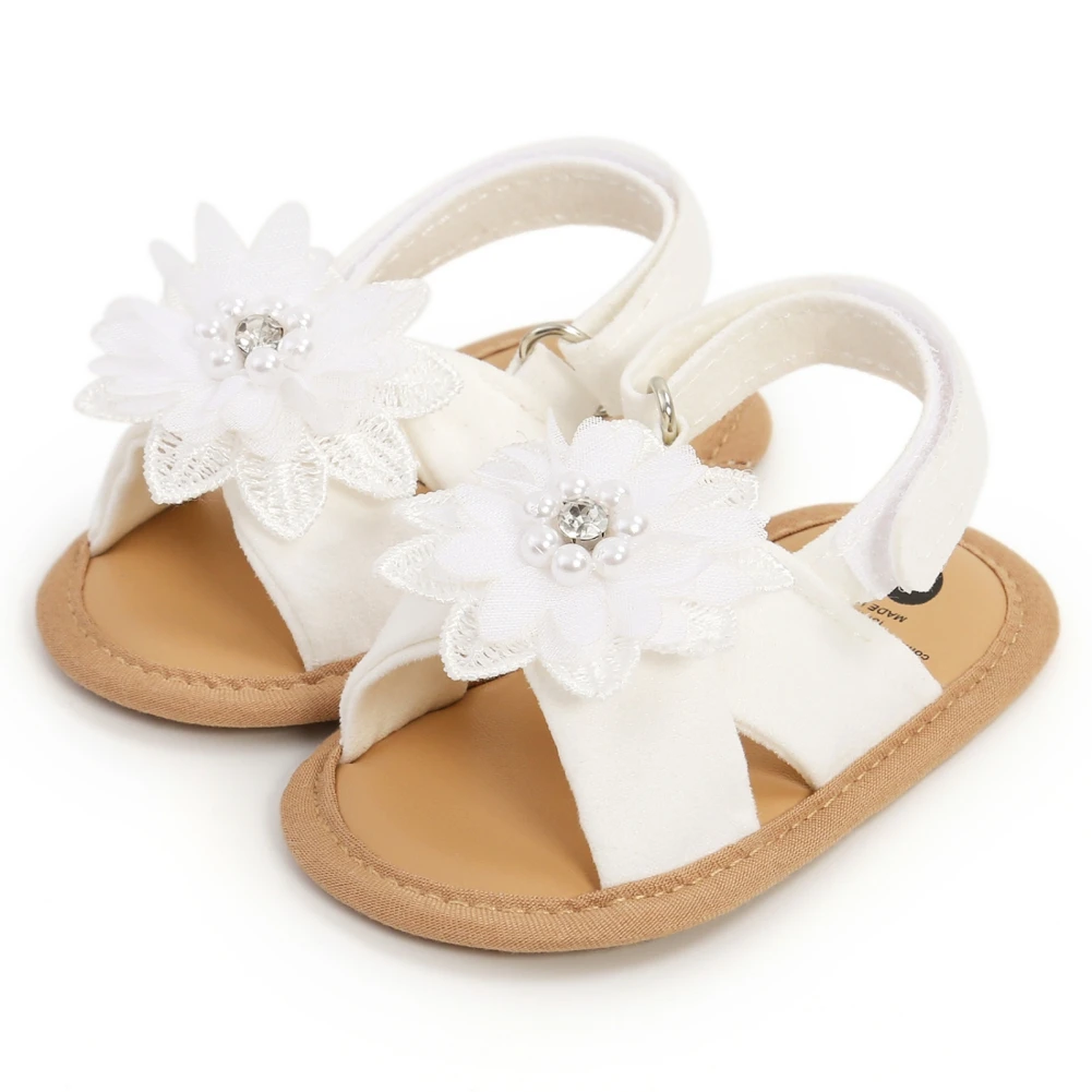 Jlong Casual Infant Anti-Slip Soft Sole Shoes - Newborn Flower First Walking Shoes for Summer