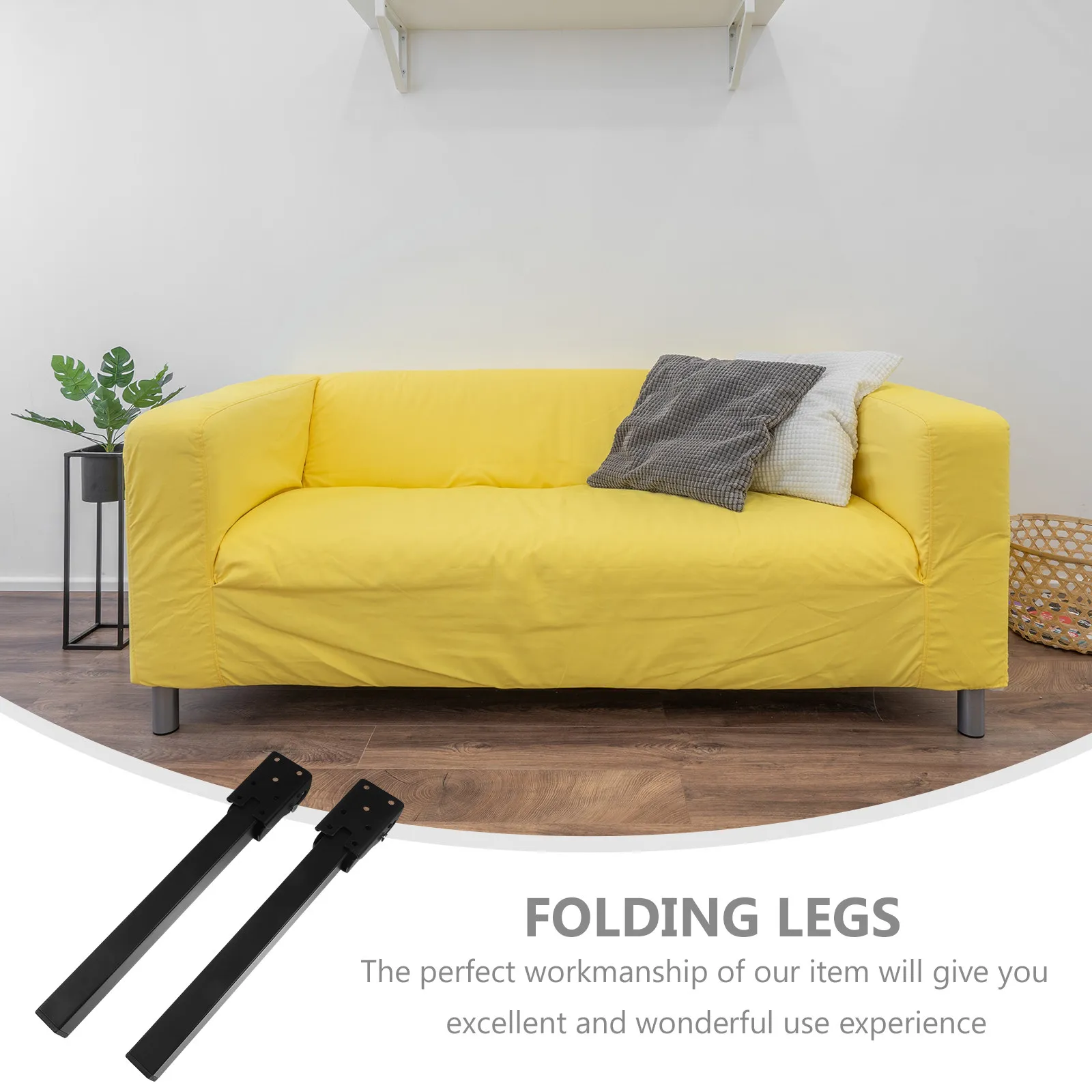 2Pcs Modern Folding Sofa Bed Legs Thick Steel Self-Locking Hinge Brackets Strong Bearing Capacity for Sofa Table DIY Furniture