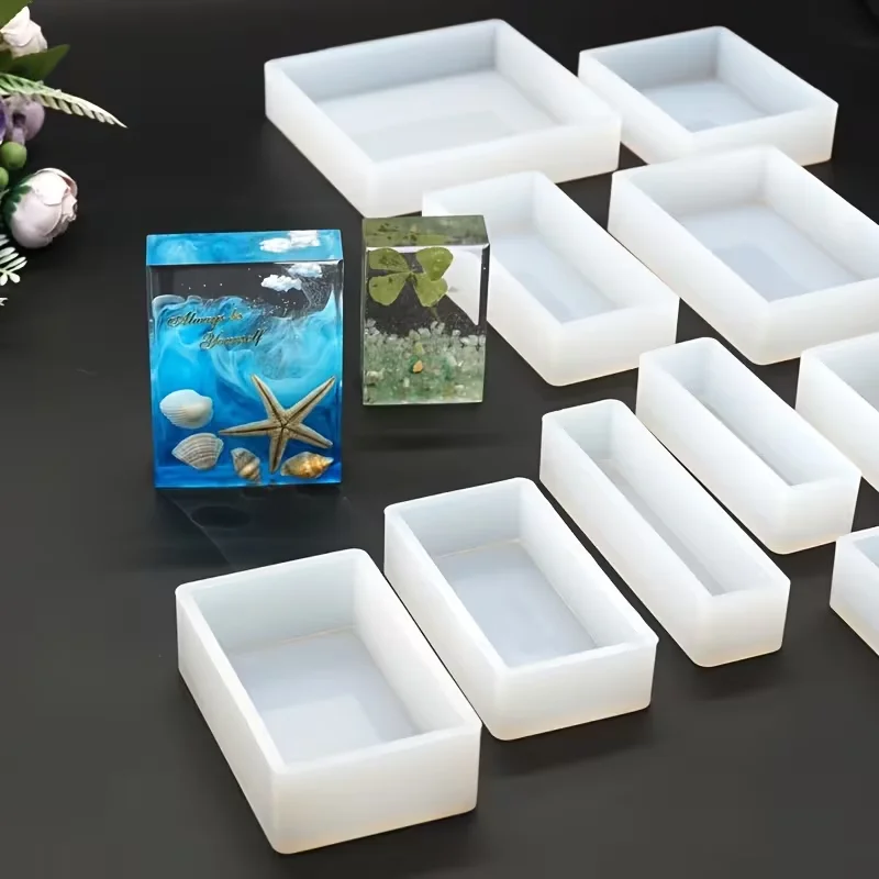 

11Pcs Silicone World Cube Epoxy Resin Mold Crystal Epoxy Silicone Mold DIY Jewelry Pendant Storage Tray Candle Mold Making Tool