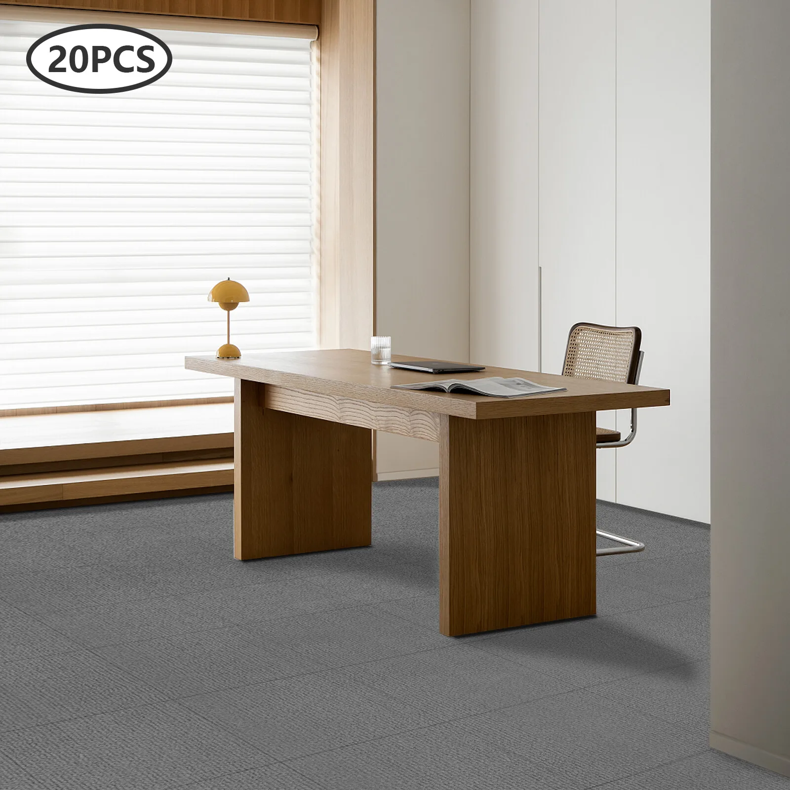 

Self Adhesive Carpet Tiles Peel and Stick Floor Plank Mat Non Slip Indoor Use Durable Polyester Fiber TPR Easy Installation