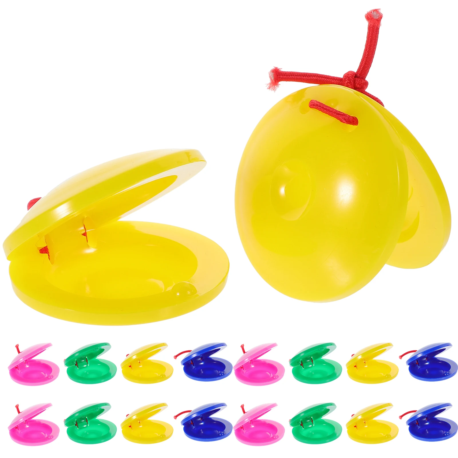 

24 Pcs Plastic Castanets Kids Musical Instruments Handheld Finger Percussion Toys Teaching Aids Bulk Rhythm Classrooms