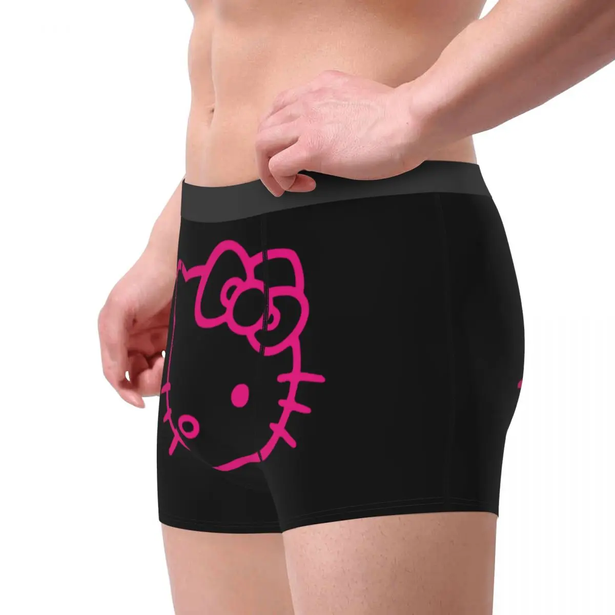 Novità maschile Sanrio Hello Kitty intimo Cartoon Boxer slip pantaloncini traspiranti mutandine mutande