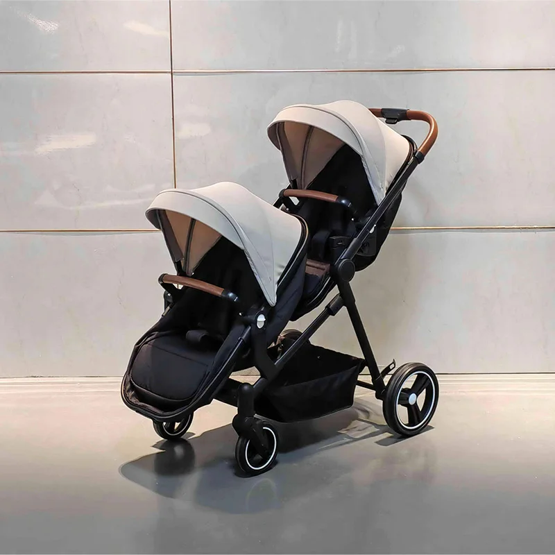 Twin baby stroller two-models can sit and lie light foldable newborn double stroller newborn stroller