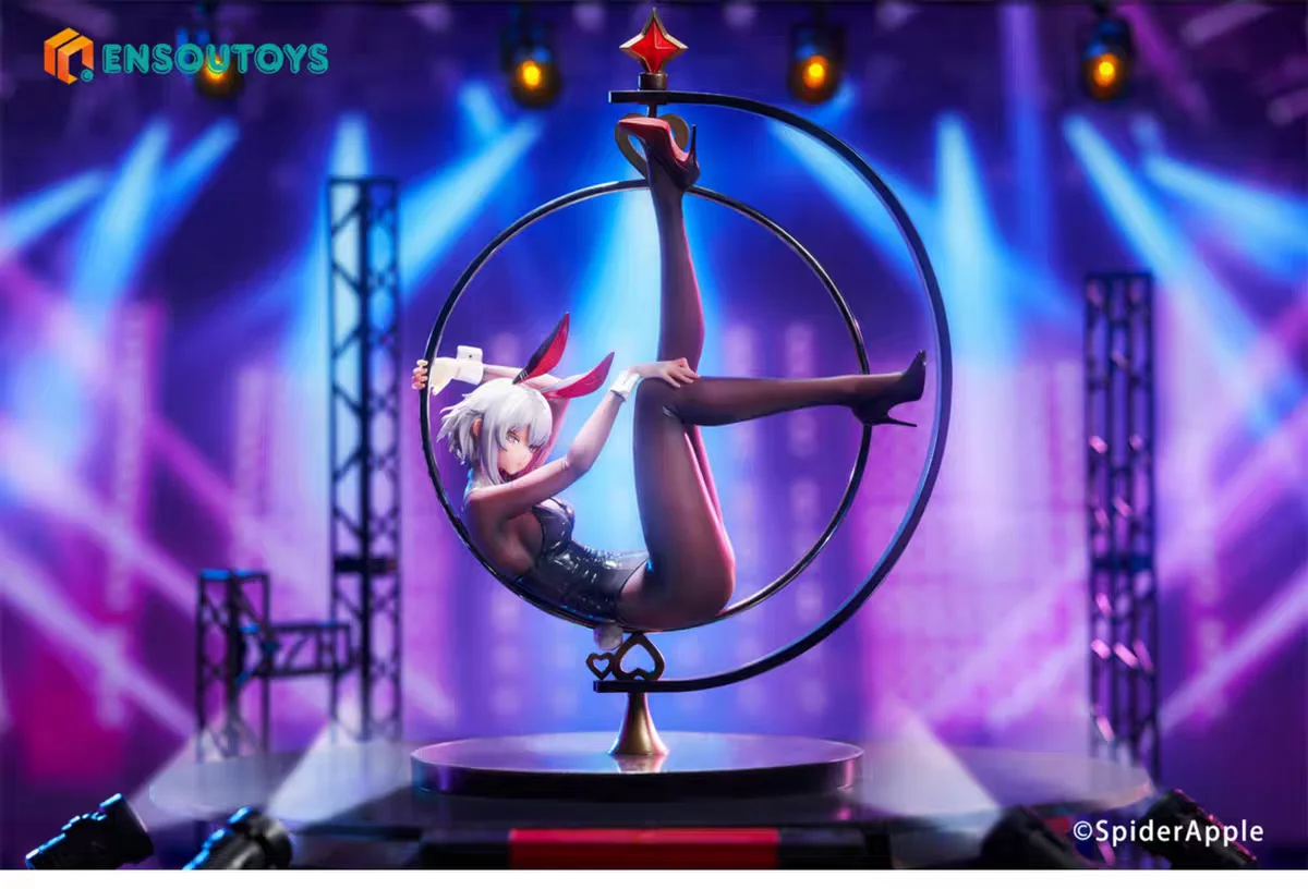 

In Stcok ENSOUTOYS Bunny Girl LinaTime Round Moving Beauty Ornaments Collection Gifts