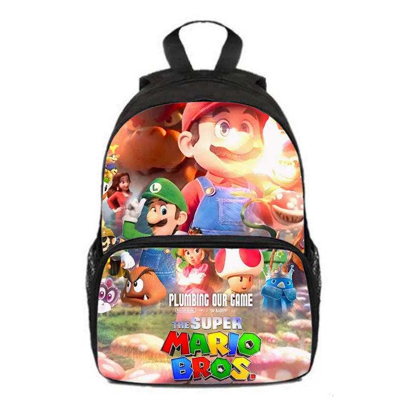 2024 New Super Marios Bros School Bag Anime Figure Luigi Backpack Children Elementary Kindergarten Marios Backpack Kids Gift