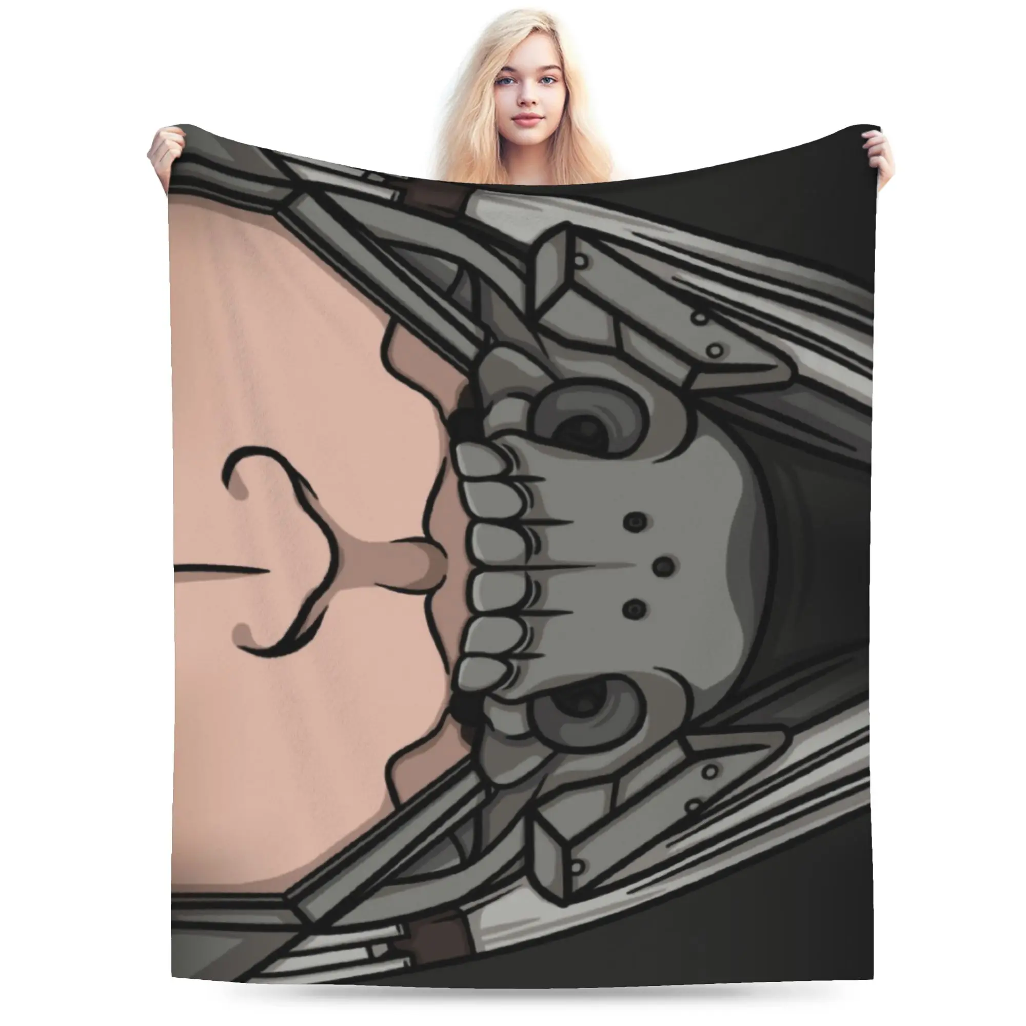 Custom Ultra-Soft Fleece Raiden Metal Gear Solid Throw Blanket Warm Flannel Video Game Lover Blankets for Office Sofa Bedspreads