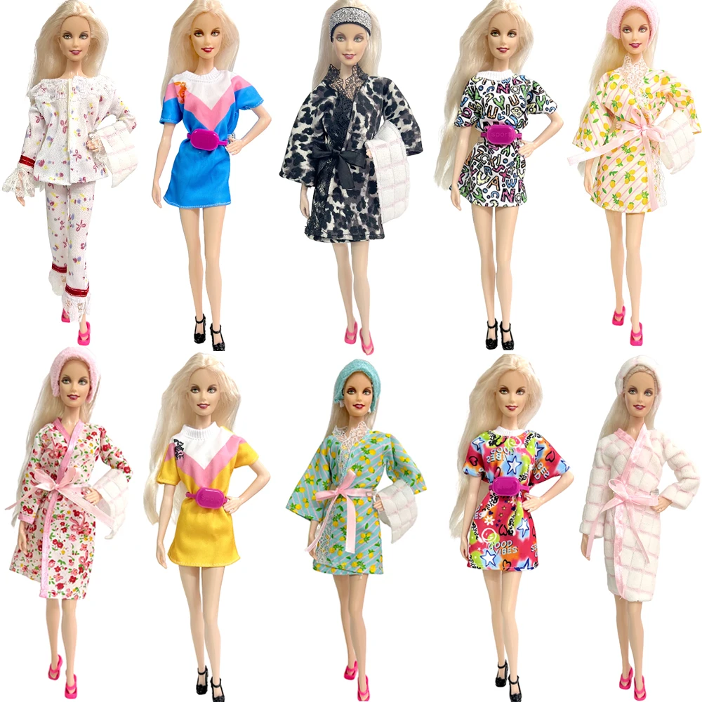 

NK Fashion Doll Bathrobe Pajamas 11.5 inch Doll Clothes Stockings Outfits For 1/6 Dolls Accessories Dollhouse Gift Toys JJ