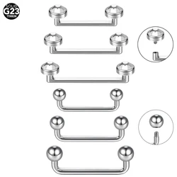 1Pc G23 Titanium Crystal Surface Barbell Micro Dermal Anchor Piercing 14G Internal &External Skin Diver Surface Piercing Jewelry