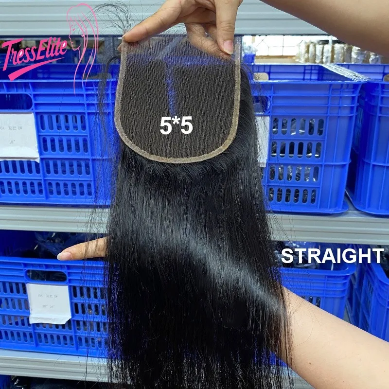 

Высококачественная кружевная застежка 5*5 Hd # 1B # 613 Объемная волна 12-20 дюймов Натуральный цвет человеческих волос Бразильский девственный Реми 180% Плотность