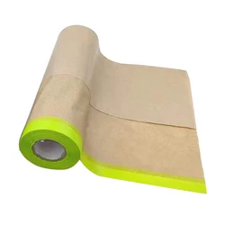 1roll Shield Car Furniture Wall Treatment Paint Application Anti Scratch For Painting Masking Paper Self Adhesive Pre Taped