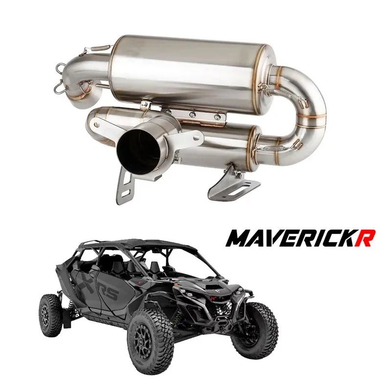 UTV Sport Performance Exhaust Muffler System For Can-Am Maverick R 2024-2025 Base X XRS Off-Road Vehicle Escape Pipe
