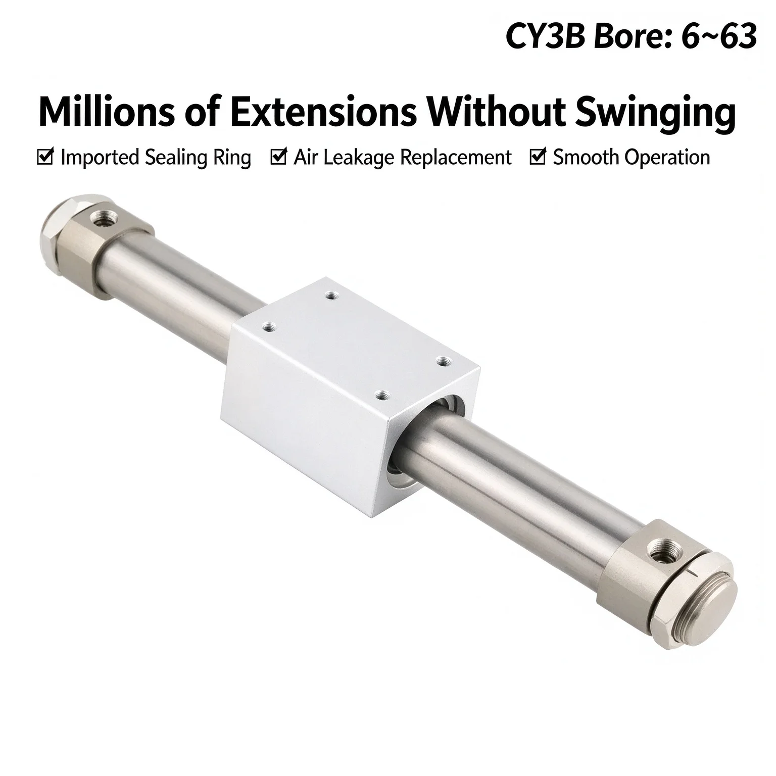 RMS Series Rodless Magnetic Air Pneumatic Cylinder 25mm Bore Double Acting RMS25 100-1000mm Stroke Options Available