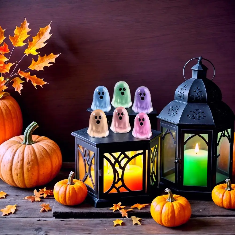 Figure di fantasmi luminosi che si illuminano di notte Action Figure Mini micro miniature di paesaggi Regali di decorazione di Halloween ﻿