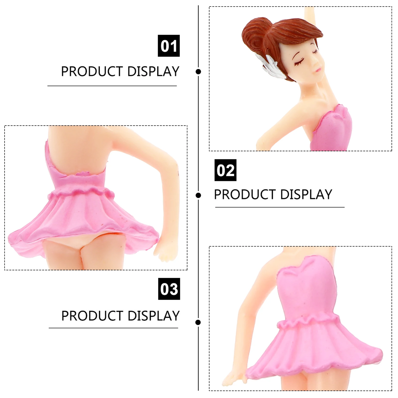 

6 pcs Ballet Girl Keychains White Color Cartoon Realistic Decor Micro Landscape DIY Craft Props Mini Figurines Home Decor