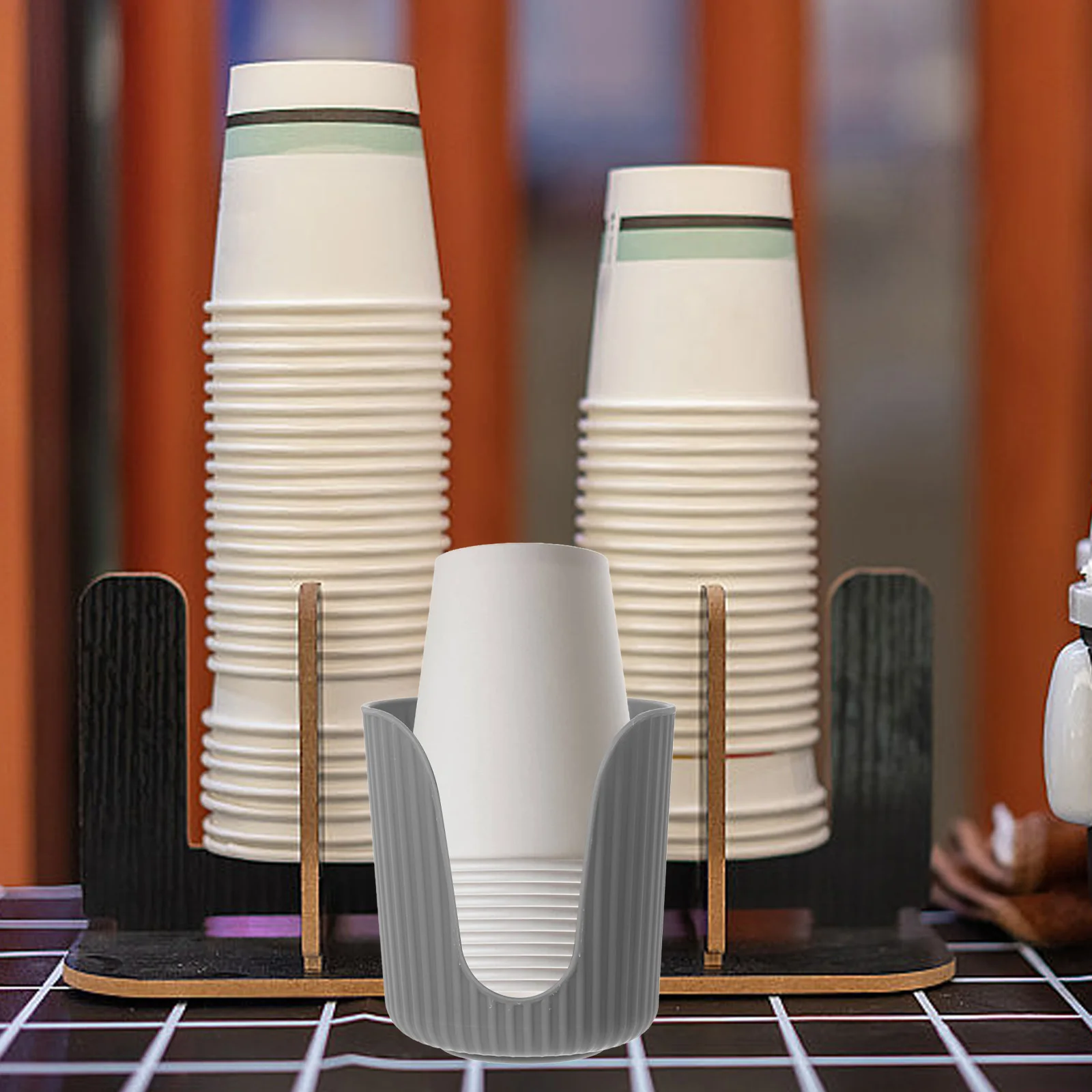 

Pantry Storage Rack Paper Cup Organizer Dispenser for Indoor Desk Home Large Capacity Upright Container Kitchen Office Gym